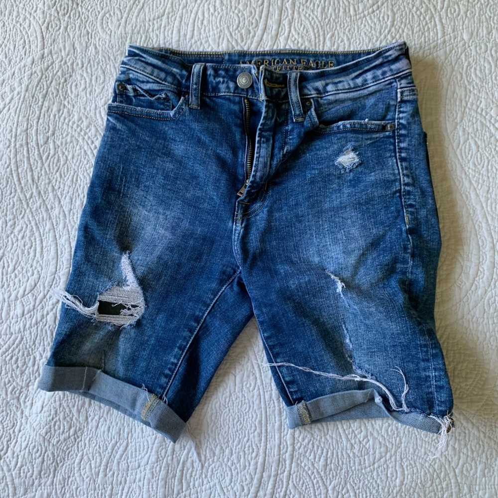 men’s distressed jean shorts